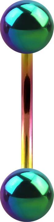 Actual product image Star Piercing Micro Banana coloured with two balls (without brass, Surgical steel 316L)