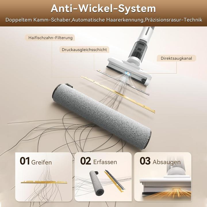 Produktbild Jonr ED12 Lite Nass Trockensauger,Saug und Wisch Staubsauger,1 mm Randreinigung,Anti-Verwicklungs