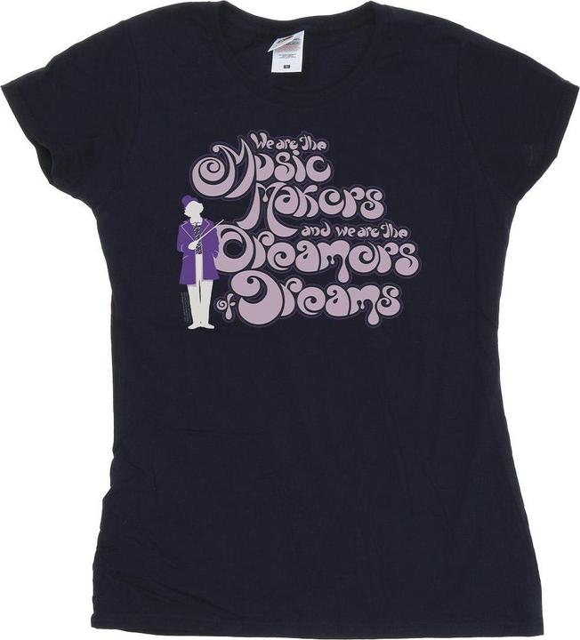 Actual product image Willy Wonka & the Chocolate Factory Womens/Ladies Dreamers Text Cotton T-Shirt (L)