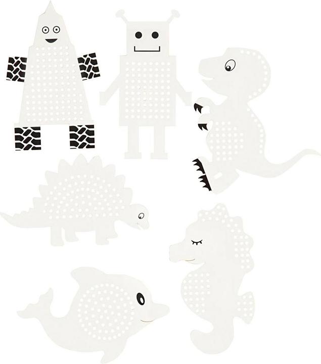 Creativ Company Borduur figures Dieren en Robots, 18dlg.