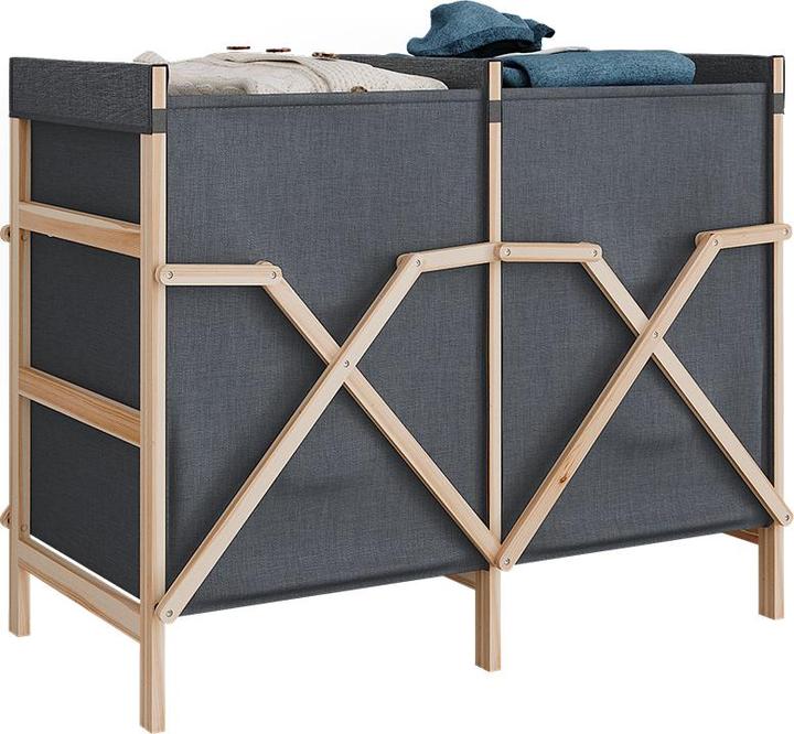 Vicco Badschrank für Wäsche Bruno, Grau, 80 x 64 cm mit 2 Fächern