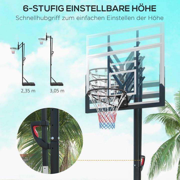 Produktbild SportNow Basketballkorb mit Ständer Stahl, Kunststoff Schwarz