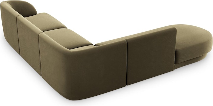 Image du produit Micadoni Canapé D'Angle Gauche Velours, "Miley", 6 Places, 255x248x70Fabriqué en Europe (Canapé d'angle)