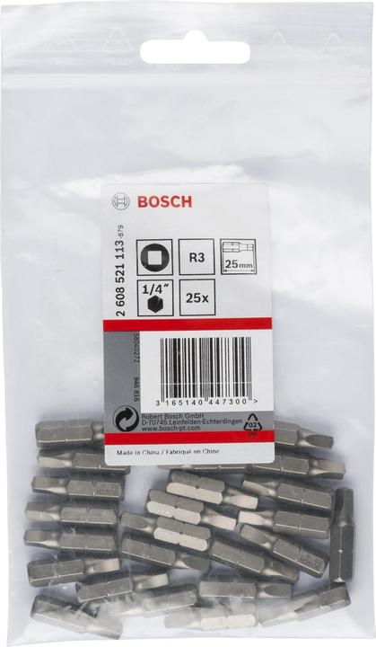 Actual product image Bosch Professional Zubehör Screwdriver bit extra-hard R3, 25 mm, pack of 25