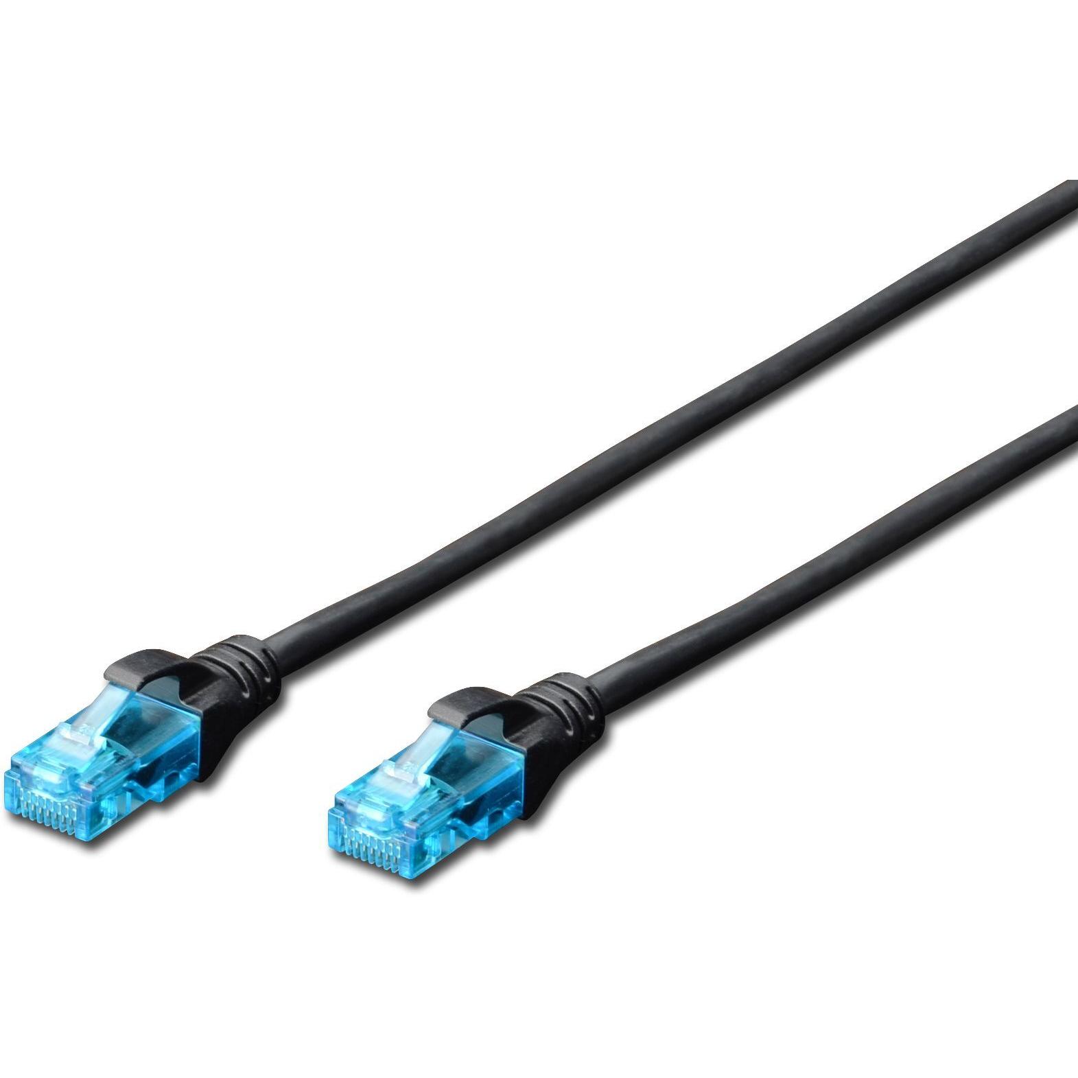 Digitus CAT5e U-UTP Patchk.,3m, SW (U/UTP, CAT5e, 3 m), Netzwerkkabel