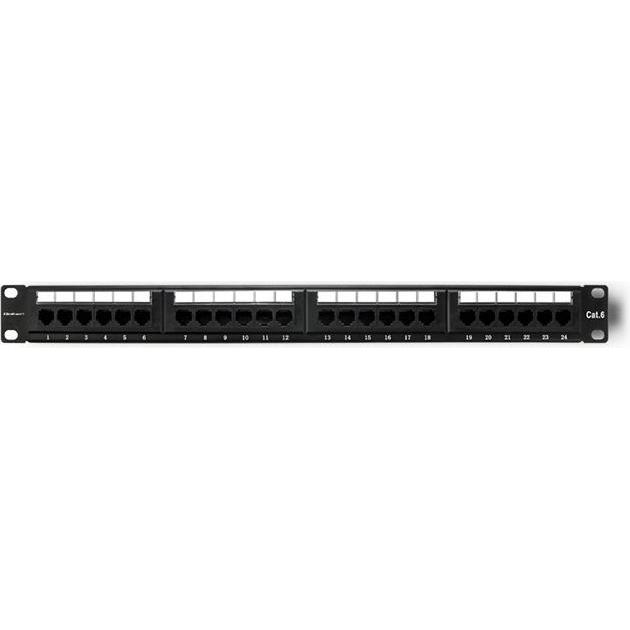 Thumbnail - Qoltec 54474 Patchpanel RACK 24 Anschlüsse Cat 6 UTP Schwarz, Server Zubehör, Schwarz