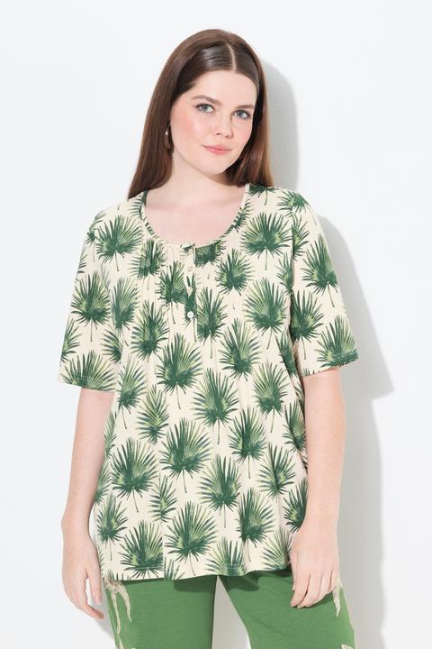 Produktbild Ulla Popken T-Shirt, Palmen, A-Linie, Rundhals, Halbarm (56)