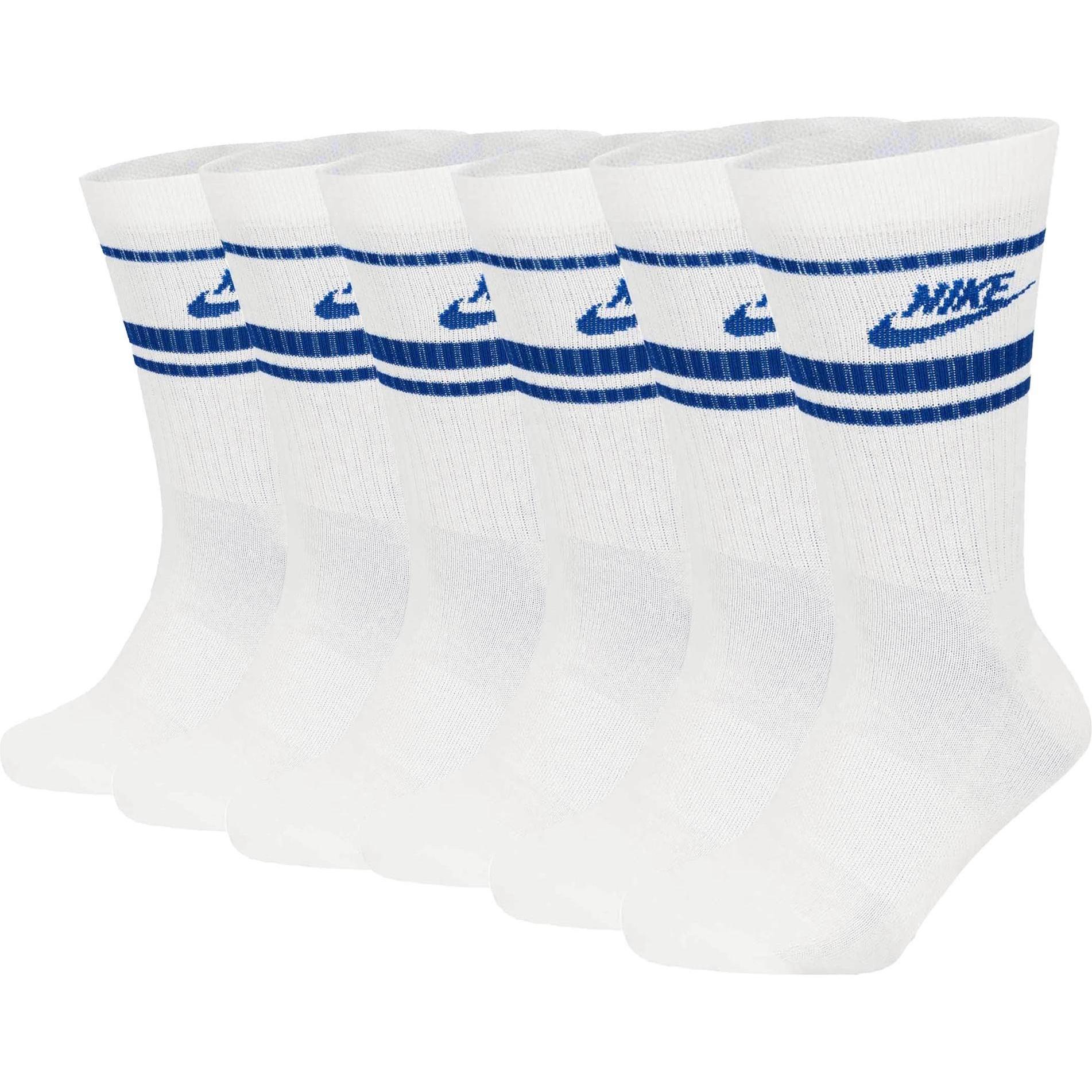 Nike, Herren, Sportsocken, U Nk Crew Nsw Essential Stripe (34 - 38), Weiss