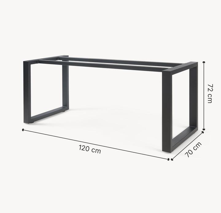 Actual product image En.Casa Tischgestell Vestmalu Stahl 120x70x72 cm Schwarz