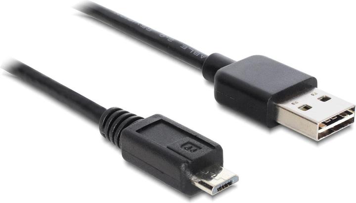 Produktbild Delock USB2.0-Kabel Easy A-MicroB: 0.5m, schwarz (0.50 m, USB 2.0)