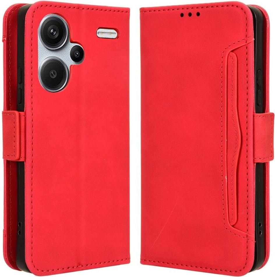 Cover-Discount Xiaomi Redmi Note 13 Pro+ - Etui Kartenfächer rot (Xiaomi Redmi Note 13 Pro), Smartphone Hülle, Rot