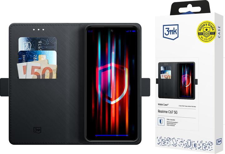 Produktbild 3MK Wallet Case Realme C67 5G czarny/black