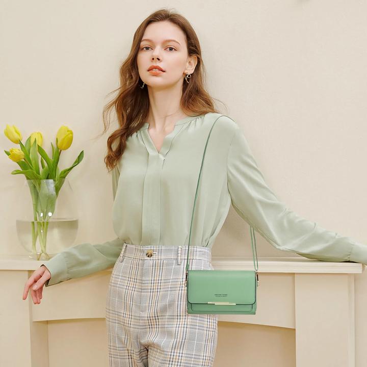 Produktbild Only-Bags.Store PU Leder Crossbody Umhängetasche Passport Handytasche mit Kartenschlitz Verstellbarer abnehmbarer