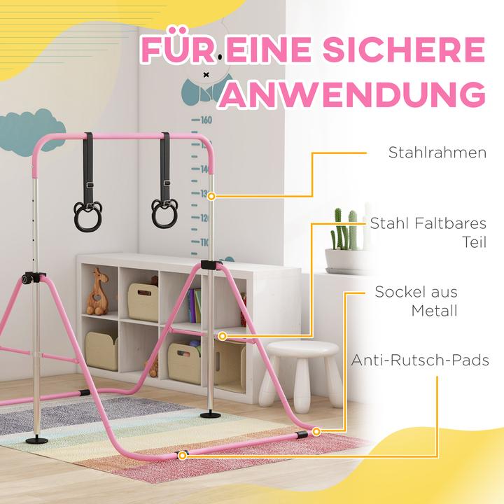Immagine prodotto Homcom Kinderturnstange Stahl Rosa