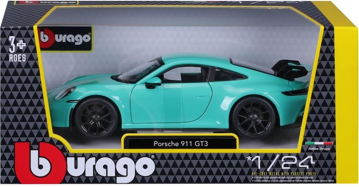 Actual product image Bburago Porsche 911 GT3 (1 piece - green or orange)