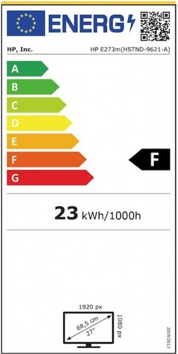 Energy Label HP EliteDisplay E273m - 27 inch 1920 x 1080 Full HD AG, IPS, USB-C (1920 x 1080 pixels, 27")