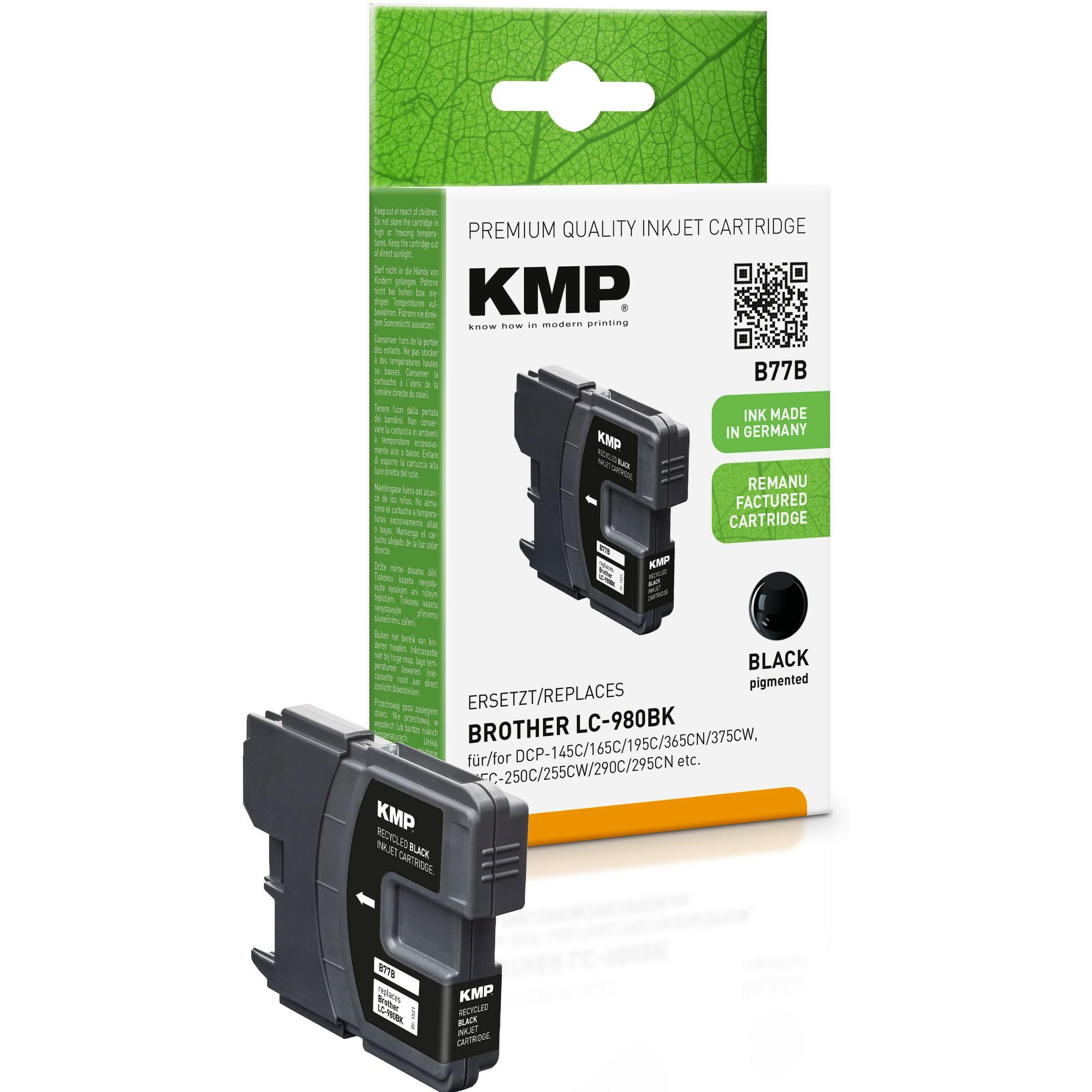 Thumbnail - KMP, Druckerpatrone, B77B Tintenpatrone kompatibel mit Brother LC-980 BK (BK)