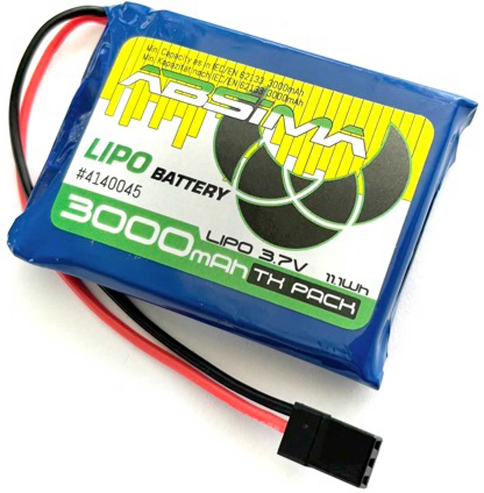 Immagine prodotto Absima TX LiPo 1S 3.7V 3000mAh SC (JR/FUT) (3.70 V, 3000 mAh)