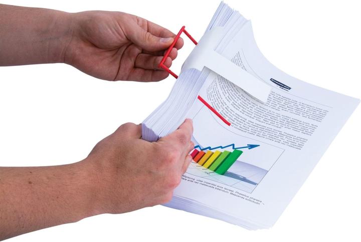 Immagine prodotto Fellowes BANKERS BOX BBD clip di archiviazione, rosso a due pezzi, in metallo flessibile plastificato