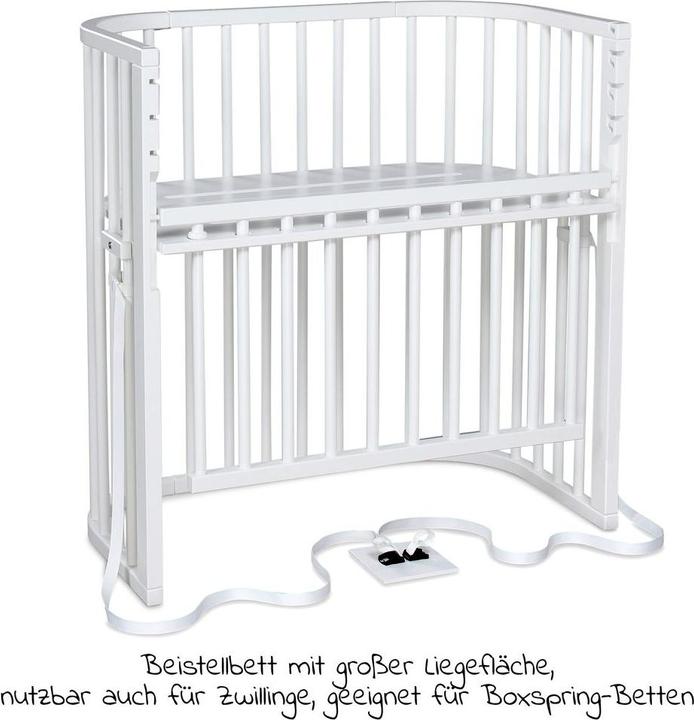 Actual product image Babybay Boxspring Comfort Plus co-sleeper bed - White lacquered (51 x 89 cm)