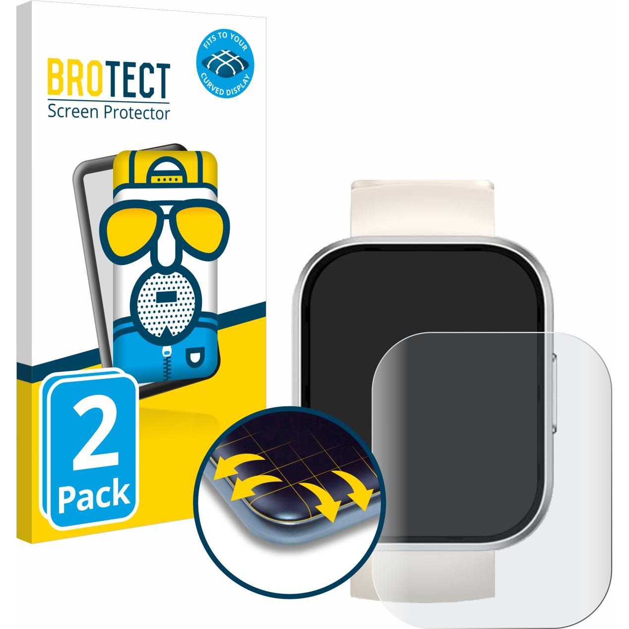 BROTECT Fullscreen Schutzfolie Displayschutz Folie Matt Entspiegelungsfolie, Smartwatch Schutzfolie, Grau