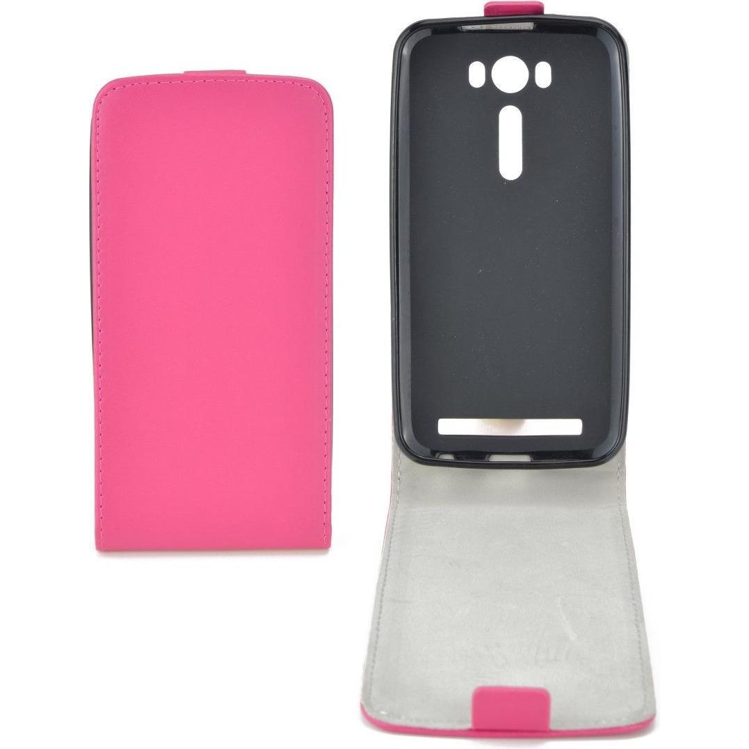 König Design Flip Schutz Hülle Asus Zenfone 2 Laser (5,0 Zoll) Pink Leder Imitat Slim Flex (Asus ZenFone 2 Laser), Smart...