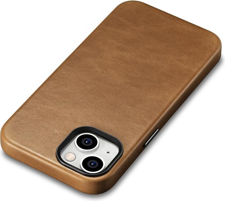 Produktbild iCarer Oil Wax Premium Leather Case iPhone 14 Plus Magnetic Leather Case with MagSafe Brown (WMI1422 (Apple iPhone 14 Plus)