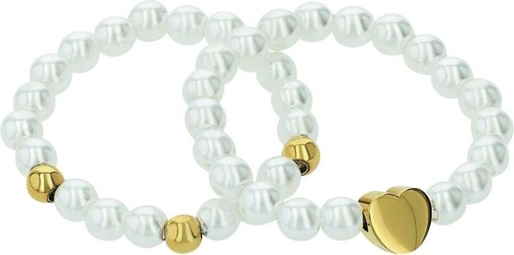 Actual product image Amor Ringe für Damen, Edelstahl, Glasperle | Herz (One size, 950 Platinum)