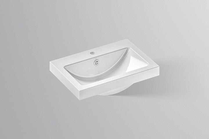 Produktbild Alape Aufsatzbecken AB.R585H.1, rechteckig B: 585mm H: 143mm T: 405mm, 3202000000, weiss (405 mm, 585 mm)