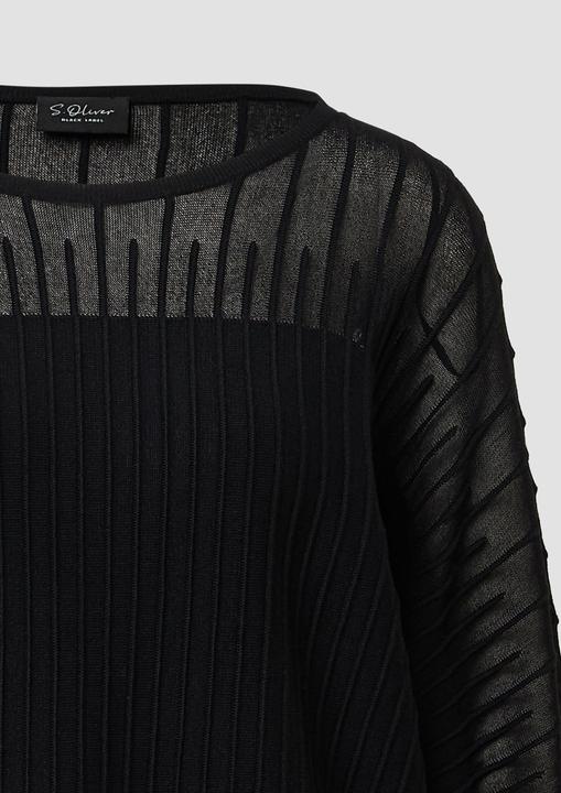 Produktbild s.Oliver Strickpullover Feinstrickpullover mit Fledermausärmeln und Ottoman-Struktur (32)