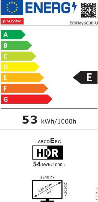 Energy Label Allview 50iPlay6000-U (50", LED, UHD)