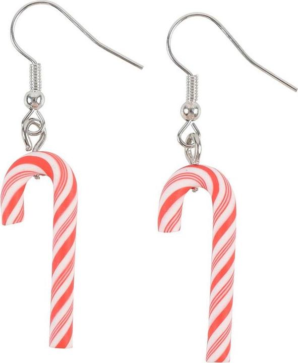 Actual product image Something Different Candy Cane Dangle Earrings (100% synthetic material)