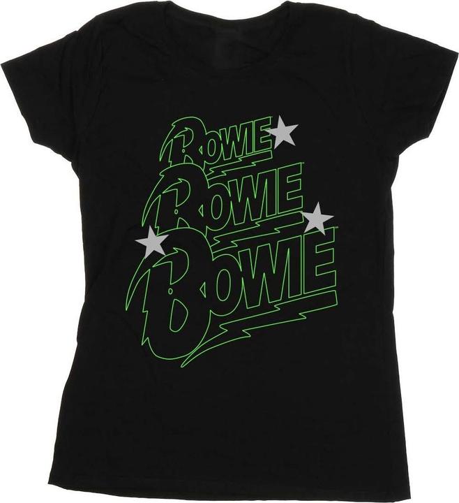 Image du produit David Bowie - T-shirt MULTIPLE NEON LOGO - Femme (XL)
