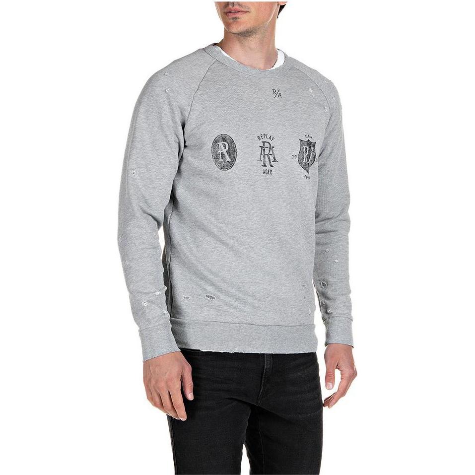 Replay, Herren, Pullover, kapuzenpullover, Grau, (S)