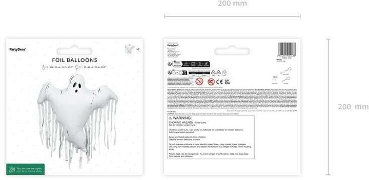 Actual product image PartyChimp Foil balloon ghost 93 x 86 cm, 1 piece (1 Piece)