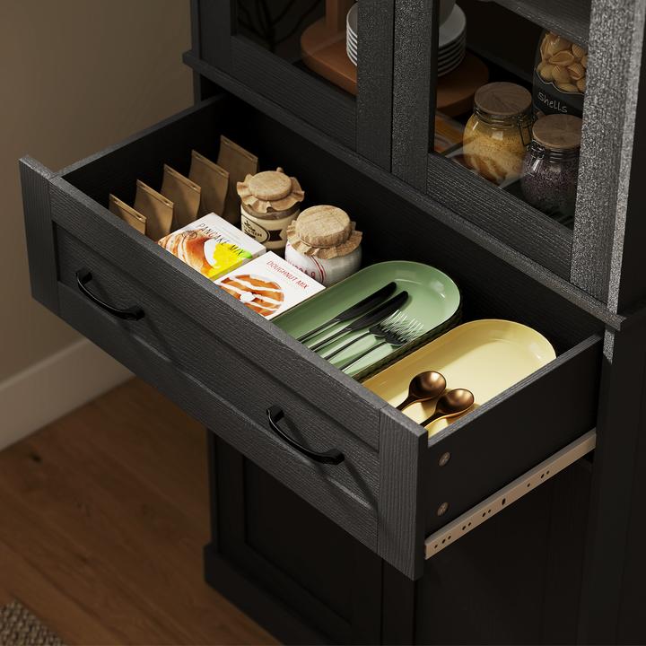 Produktbild Homcom Küchenschrank MDF, Spanplatte Schwarz