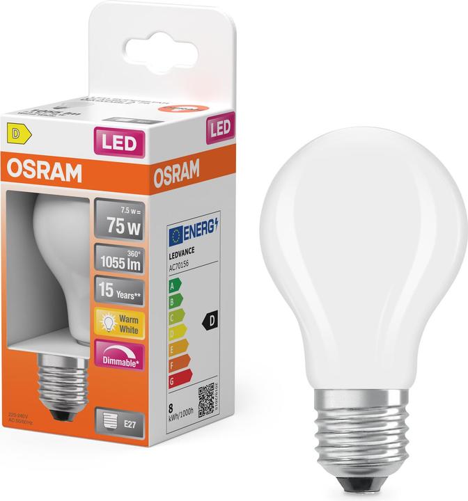 Image du produit Osram Retrofit Classic A (E27, 7.80 W, 1055 lm, 1 x, D)