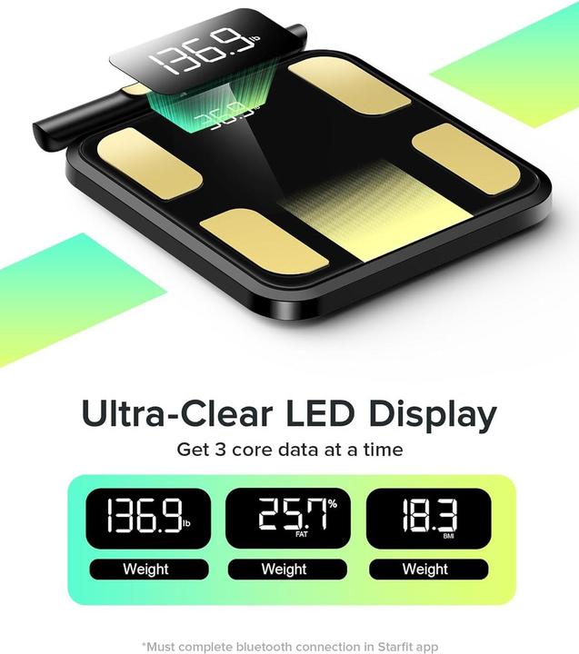 Actual product image Runstar Digital Body Composition Scale with Electrodes and App Analysis (180 kg)