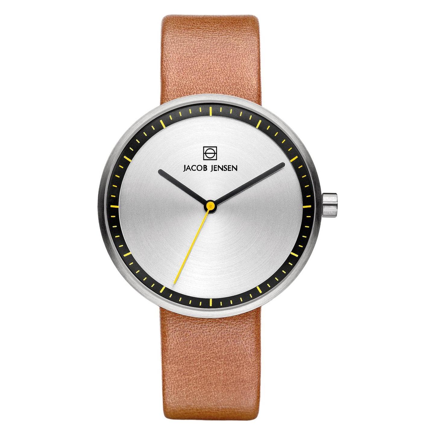 Jacob, Armbanduhr, Jensen 281 Horloge Dames - Bruin - Edelstaal, Silber, Braun, (36 mm)