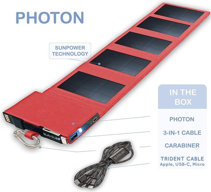 Produktbild Sunslice Tragbares 4W Photon-Solar-Ladegerät (4000 mAh, 4 W, 20 Wh)