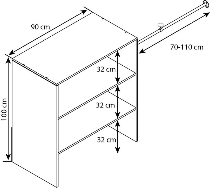 Produktbild VCM Offener Kleiderschrank Regal Dacho ll (90 x 50 x 100 cm)