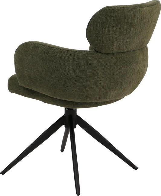 Immagine prodotto Mendler Esszimmerstuhl HWC-O77, drehbar Auto-Return, Stoff (310g/m²) Chenille Öko-Tex – olivgrün