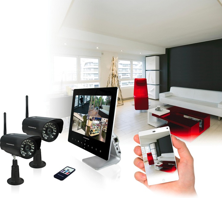 Actual product image Thomson 512330 Wireless surveillance camera set with 2 cameras 1280 x 720 pixels 2.4 GHz (1280 x 720 pixels)