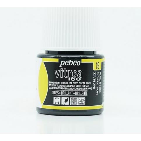 Thumbnail - Pebeo, Künstlerfarbe + Bastelfarbe, Vitrea 160 Glänzendefarben (Tintenschwarz, 45 ml)