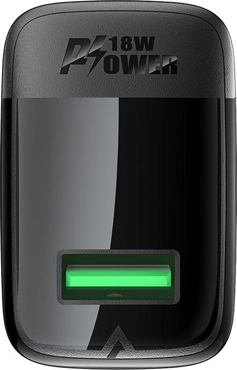 Produktbild Acefast A90 GaN USB-A QC 18W network charger - black (18 W, 1 Port)