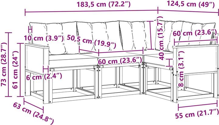 Produktbild vidaXL Outdoor-Sofa