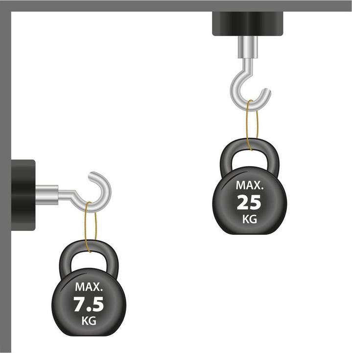 Actual product image Supermagnete Magnet system rubber-coated with hook (1x)