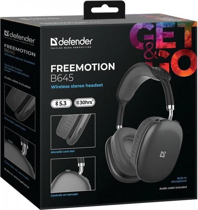 Actual product image Defender Bluetooth-Kopfhörer FR EEMOTION B645 SCHWARZ (Wireless)