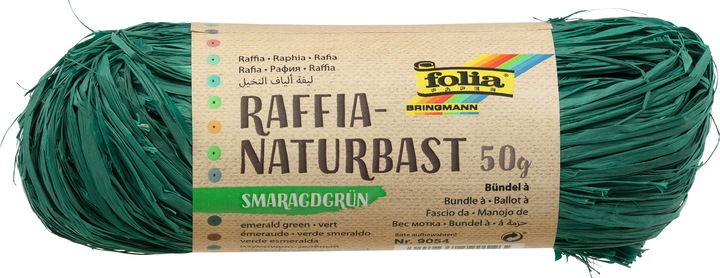 Produktbild Folia Bringmann Naturbast Raffia 50g Smaragdgrün