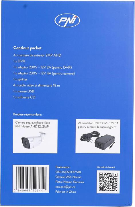 Actual product image PNI Full HD video surveillance kit - NVR and 4 outdoor camerasHouse PTZ1300 (1920 x 1080 Pixels)